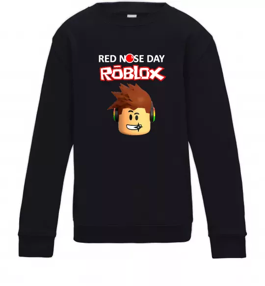 Детский Свитшот Red nose day Roblox Черный фото
