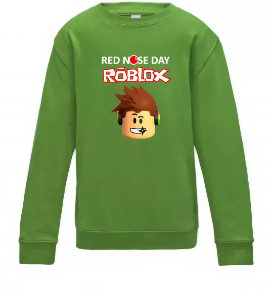 Детский Свитшот Red nose day Roblox Лаймовый фото