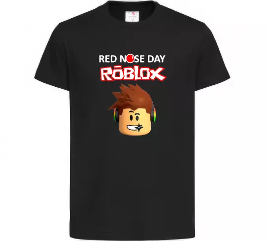 Детская футболка Red nose day Roblox Черный фото
