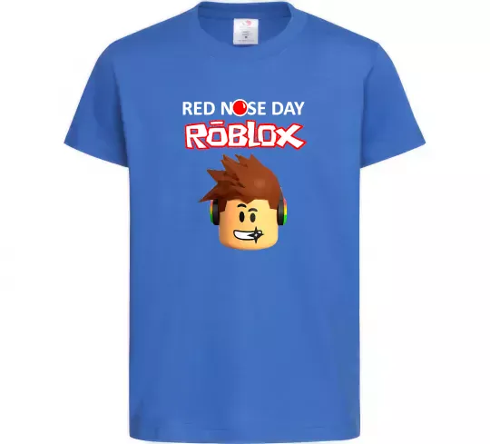 Детская футболка Red nose day Roblox Ярко-синий фото