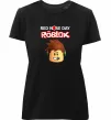 Женская премиум футболка Red nose day Roblox Черный фото