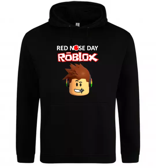 Чоловіча толстовка (худі) Red nose day Roblox Чорний фото