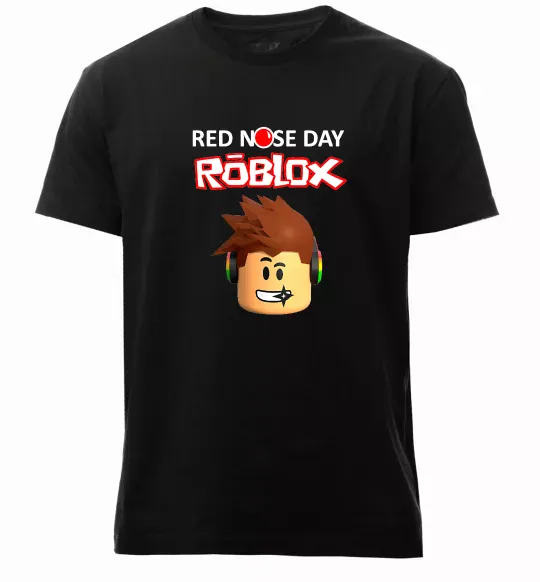 Мужская премиум футболка Red nose day Roblox Черный фото