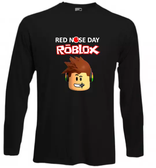 Лонгслів Red nose day Roblox Чорний фото