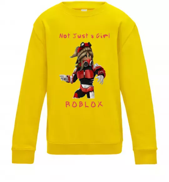 Детский Свитшот Not just a girl Солнечно желтый фото