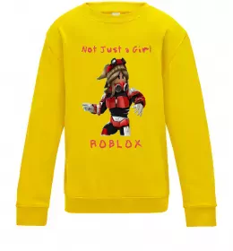Детский Свитшот Not just a girl Солнечно желтый фото