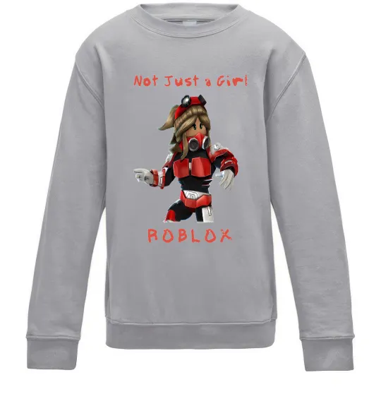 Детский Свитшот Not just a girl Серый меланж фото