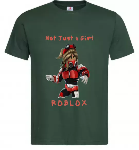 Мужская футболка Not just a girl Темно-зеленый фото