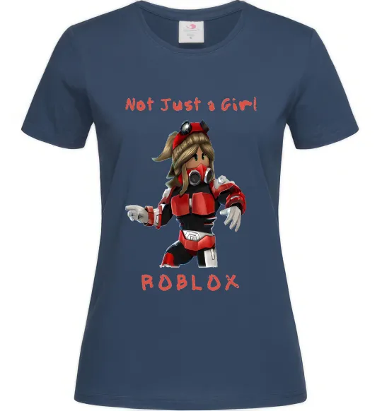 Жіноча футболка Not just a girl Темно-синій фото