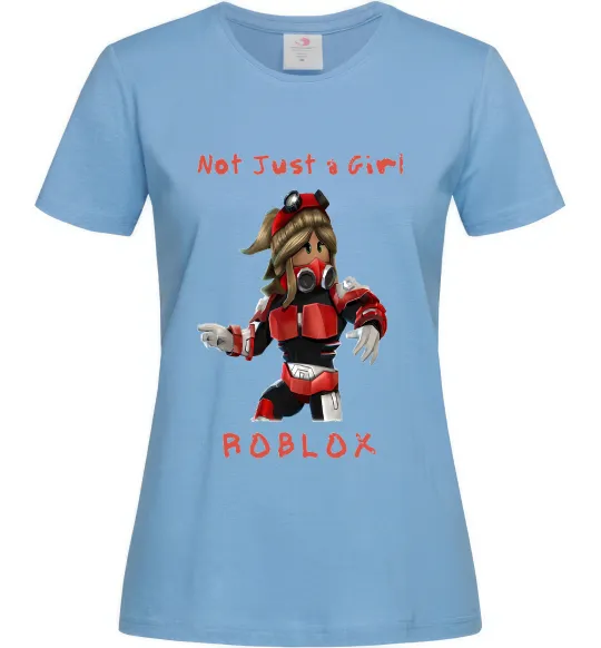 Жіноча футболка Not just a girl Блакитний фото