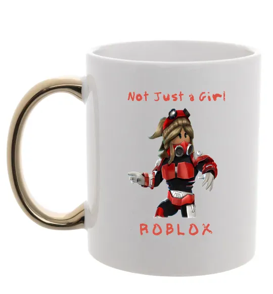 Чашка з кольоровою ручкою Not just a girl Золото фото