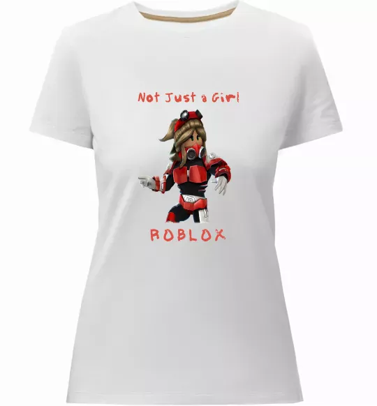 Женская премиум футболка Not just a girl Белый фото