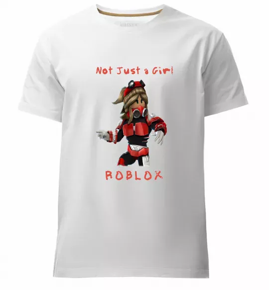 Мужская премиум футболка Not just a girl Белый фото