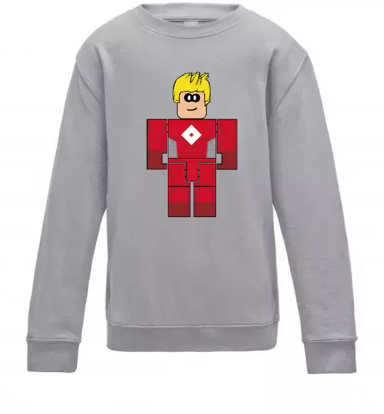 Детский Свитшот Captain Roblox Серый меланж фото