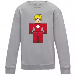 Детский Свитшот Captain Roblox Серый меланж фото