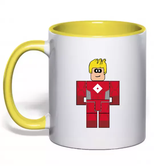 Чашка з кольоровою ручкою Captain Roblox Сонячно жовтий фото