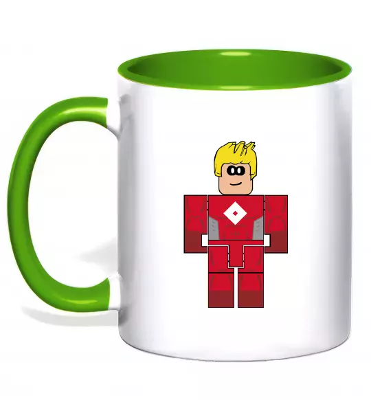 Чашка з кольоровою ручкою Captain Roblox Зелений фото