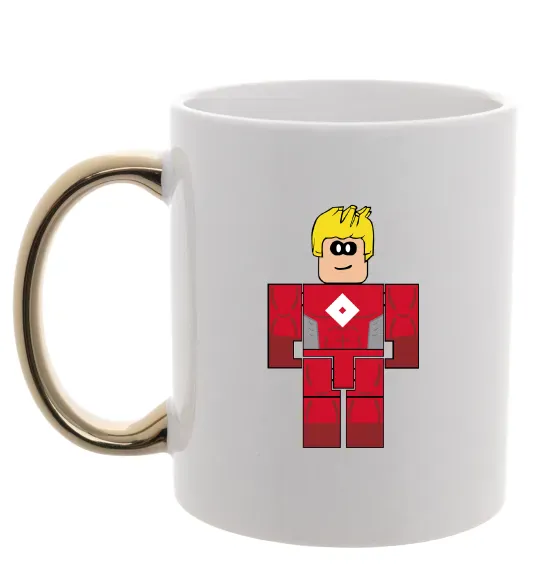 Чашка з кольоровою ручкою Captain Roblox Золото фото