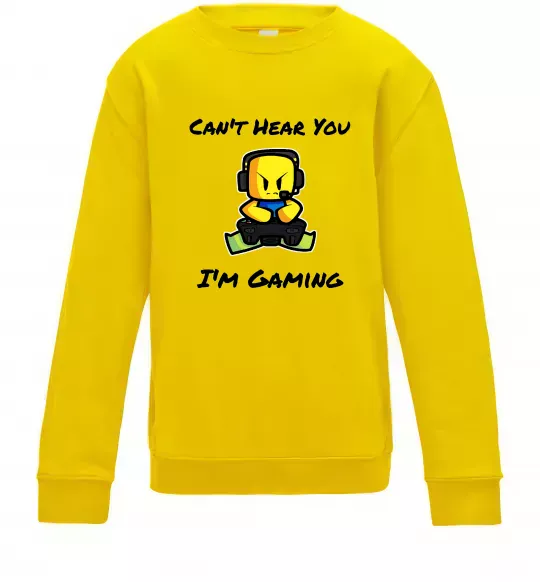 Дитячий світшот Can`t hear you Сонячно жовтий фото