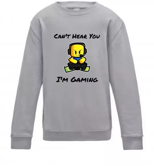 Дитячий світшот Can`t hear you Сірий меланж фото