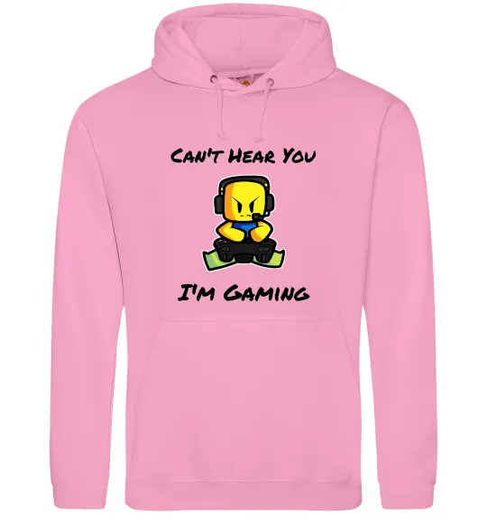 Чоловіча толстовка (худі) Can`t hear you Рожевий фото