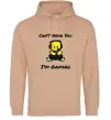 Чоловіча толстовка (худі) Can`t hear you Пісочний фото