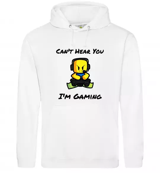 Женская толстовка (худи) Can`t hear you Белый фото