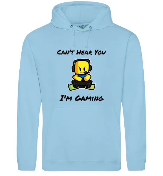 Женская толстовка (худи) Can`t hear you Голубой фото