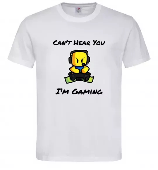 Чоловіча футболка Can`t hear you Білий фото