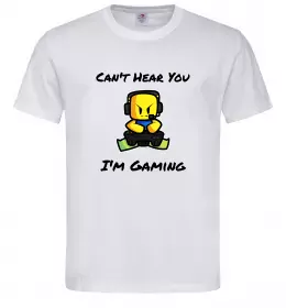 Мужская футболка Can`t hear you Белый фото