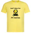 Чоловіча футболка Can`t hear you Лимонний фото