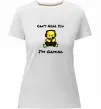 Жіноча преміум футболка Can`t hear you Білий фото