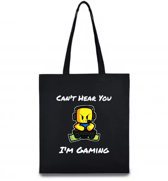 Еко-сумка Can`t hear you Чорний фото