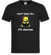 Чоловіча футболка Can`t hear you Чорний фото