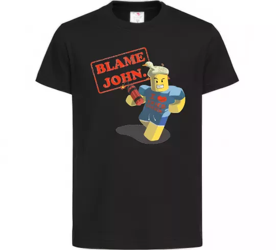 Дитяча футболка Blame John Чорний фото