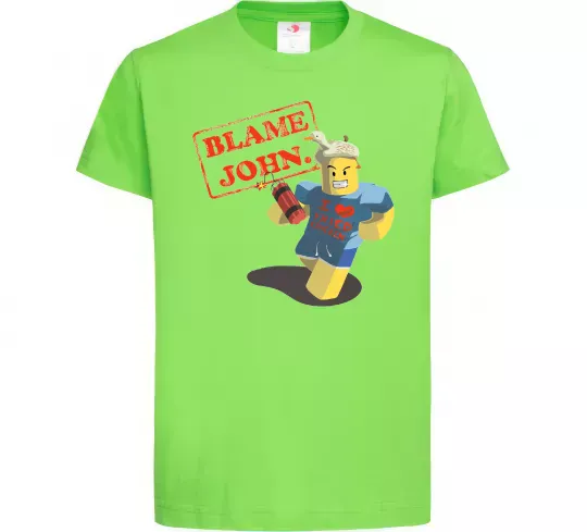 Дитяча футболка Blame John Лаймовий фото