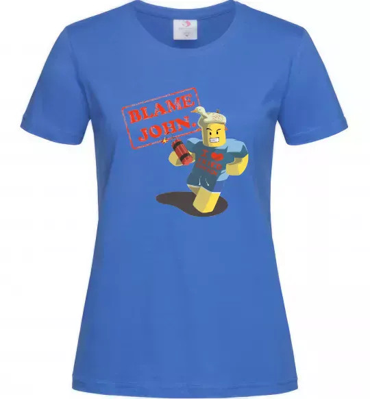 Жіноча футболка Blame John Яскраво-синій фото