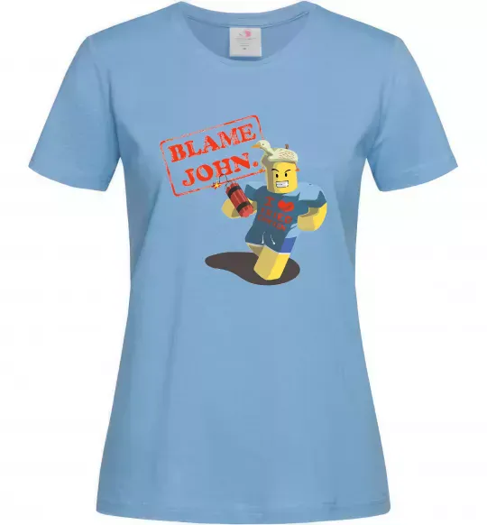 Жіноча футболка Blame John Блакитний фото