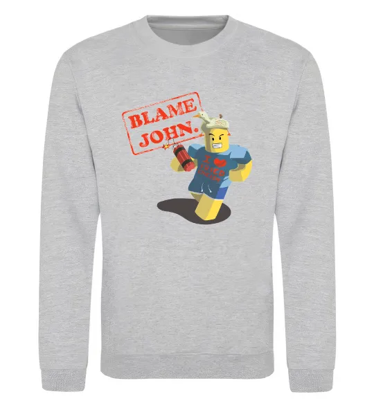 Свитшот Blame John Серый меланж фото