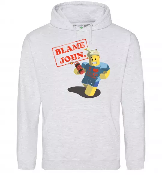 Мужская толстовка (худи) Blame John Серый меланж фото