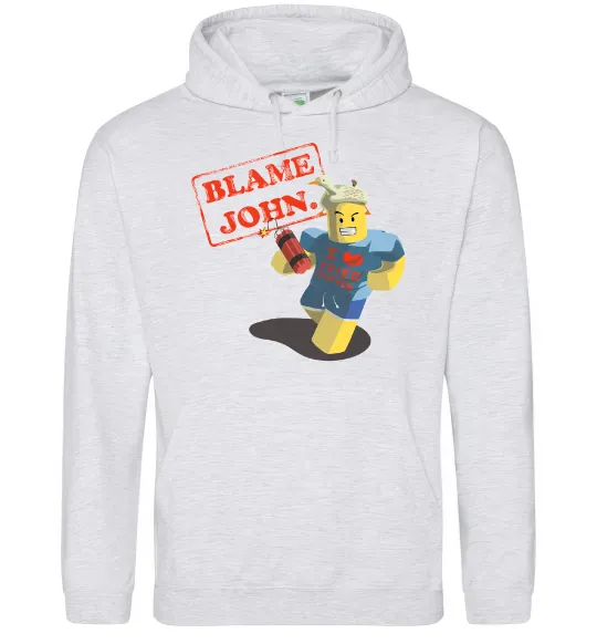 Женская толстовка (худи) Blame John Серый меланж фото