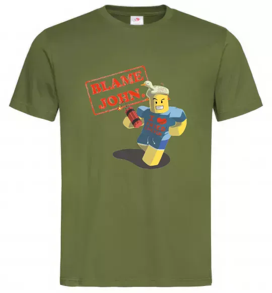 Мужская футболка Blame John Оливковый фото