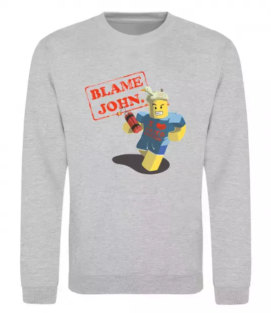 Свитшот Blame John Серый меланж фото