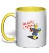 Чашка з кольоровою ручкою Blame John Сонячно жовтий фото