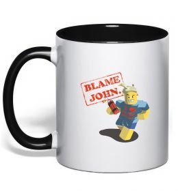 Чашка с цветной ручкой Blame John
