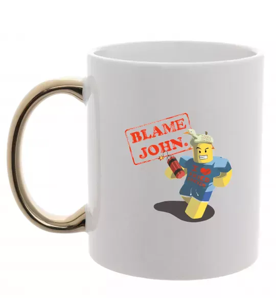 Чашка з кольоровою ручкою Blame John Золото фото