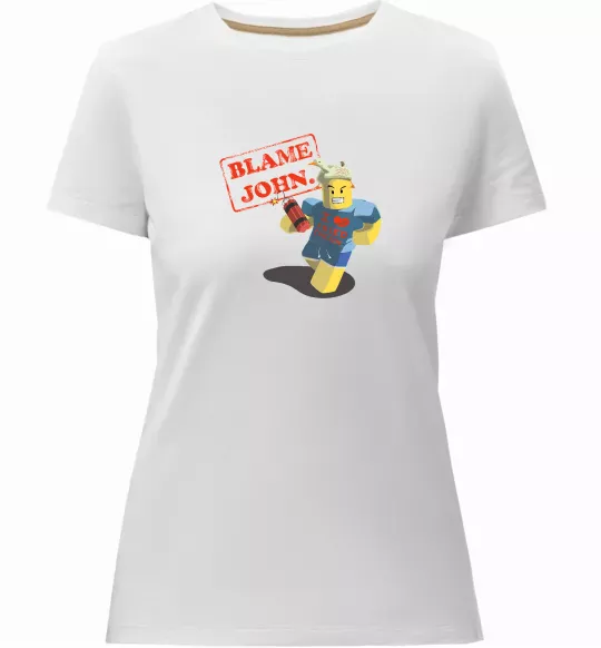 Женская премиум футболка Blame John Белый фото