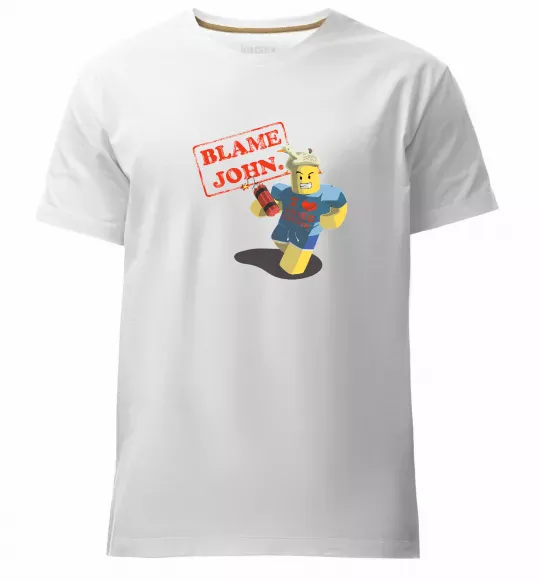 Мужская премиум футболка Blame John Белый фото