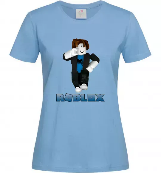 Женская футболка Bacon Hair Roblox Голубой фото