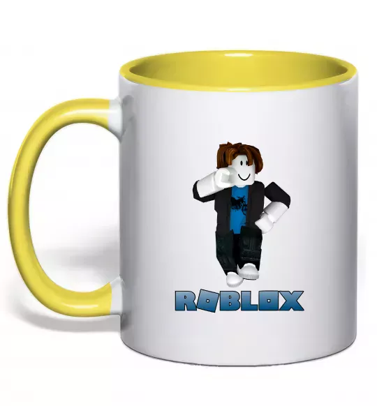 Чашка с цветной ручкой Bacon Hair Roblox Солнечно желтый фото